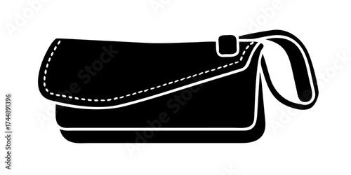 black leather handbag