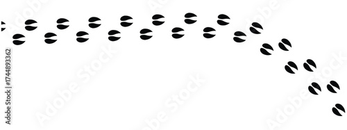 Silhouettes of animal footprints of goat – black vector tracks of birds, reptiles, and mammals. includes paw prints, hoof marks, and steps from wolf, duck, frog design in eps 10.