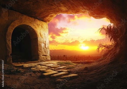 Empty Tomb at Sunrise: A Symbol of Hope