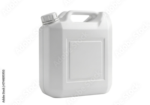 White plastic jerrycan isolated on transparent background