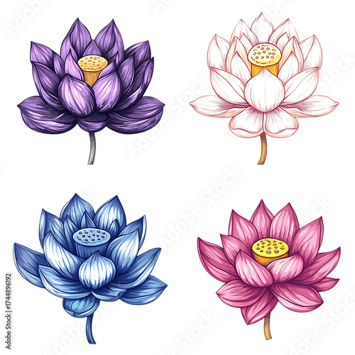 Set of Lotus png