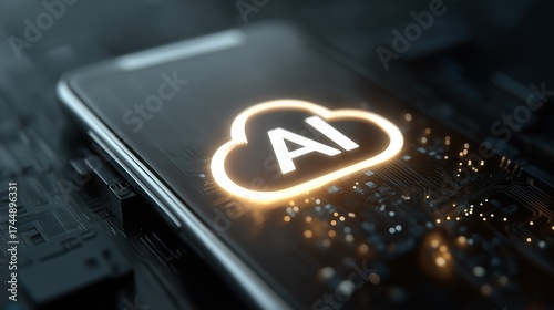 Smartphone with glowing 