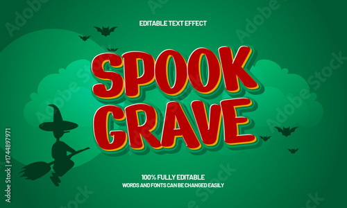 spook grave editable text effect