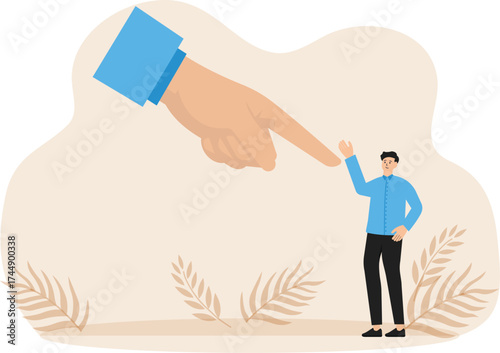 Fear of failure, loser afraid of business mistake, anxiety or stressed from work pressure, scared or challenge concept
