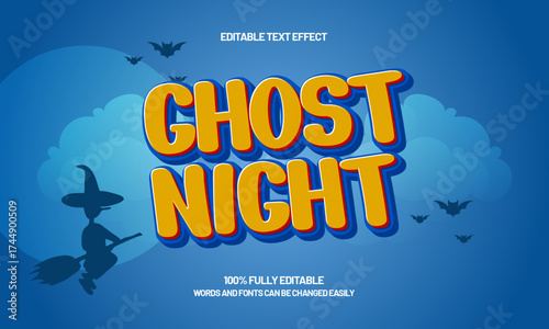 ghost night editable text effect