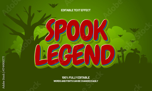 spook legend editable text effect