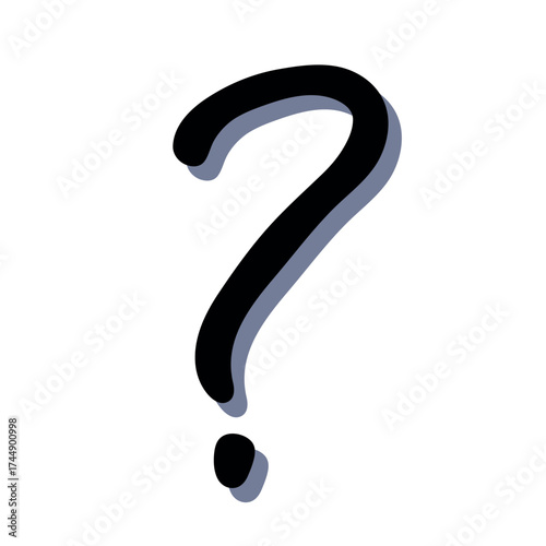Hand drawn question mark clipart Single element for design