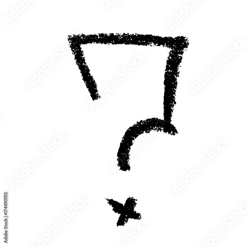 Hand drawn question mark clipart Single element for design