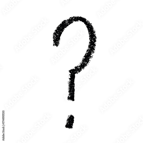 Hand drawn question mark clipart Single element for design