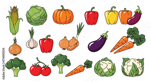 A vibrant assortment of fresh vegetables and healthy produce for a balanced diet.