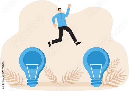 Business transformation and change management, transition to better innovative company, improvement to new normal concept

