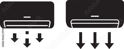 Air conditioner cooling and heating silhouette