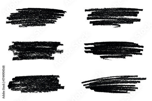 Set of brush paint stroke texture swatch Hand painted background Ink scribble dab clipart Paint smudge for tags and stamps design