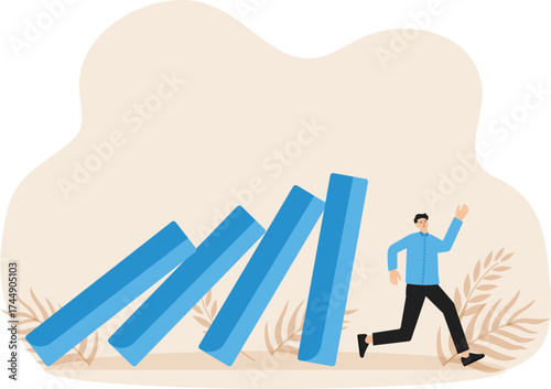 economy collapse and economy crisis concept

