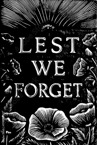 Lest we forget Memorial Day artwork