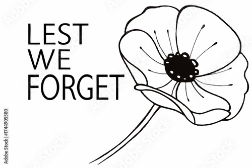 Remembrance Day with poppy flower
