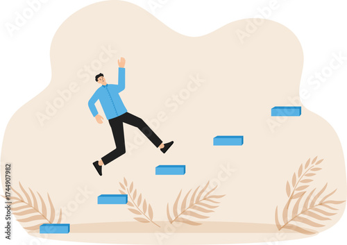 Career development or business growth, progress to more responsibility, salary or job promotion, improvement opportunity concept
