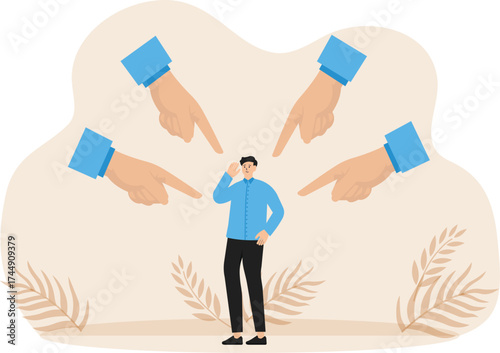 Many people Blame on Businessman concept
