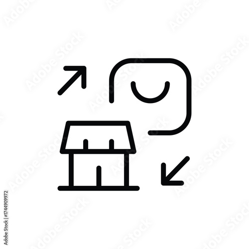 Shopping transfer drawing of a house icon design