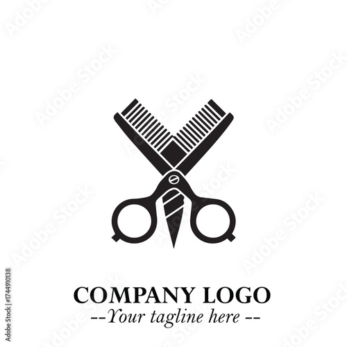 Black and White Barbershop Logo in Classic Vintage Vector Design for Modern Grooming and Style