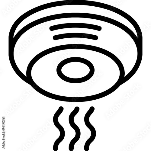 Smoke detector outline icon vector