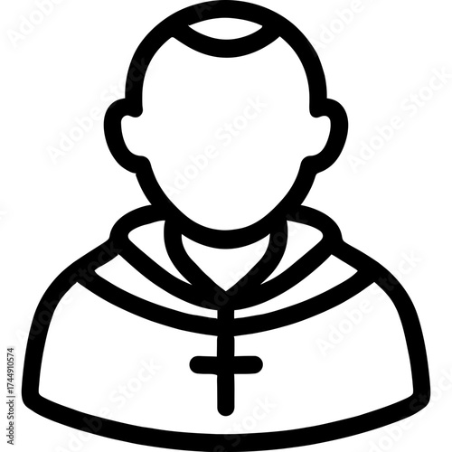Minimalistic monk icon with clean lines
