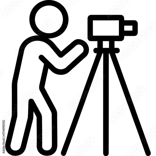 Minimalistic land surveyor icon design