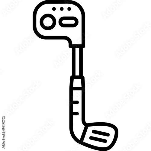 Vr golf club attachment outline icon vector