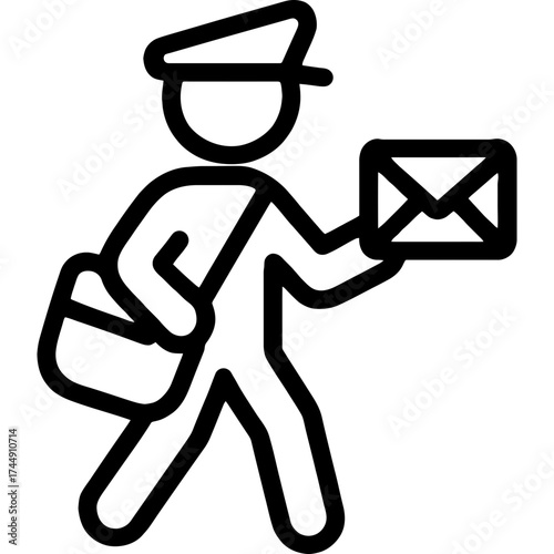 Minimalistic mail carrier icon design