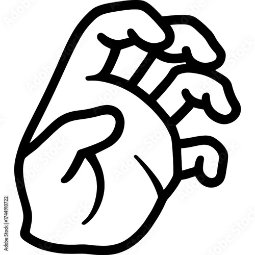 Grabbing hand outline icon vector