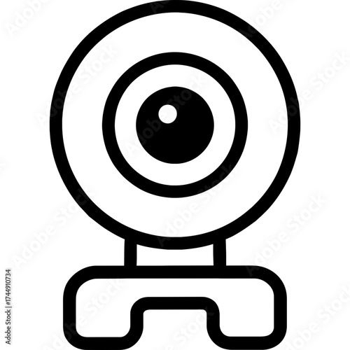 Webcam on clip mount outline icon vector