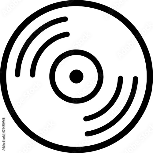 Vinyl record outline icon vector