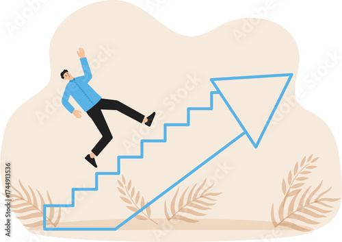 The ladder of success and desire and motivation for high results, achieving goals and heights in work, using new opportunities for growth and business development
