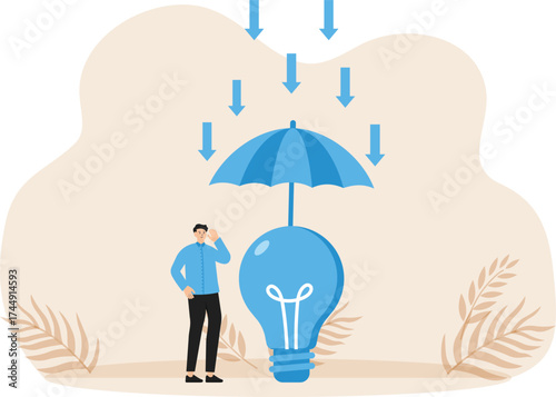 High-risk innovations and creative ideas, financial risk and economic crisis, brainstorming and take business to a new level
