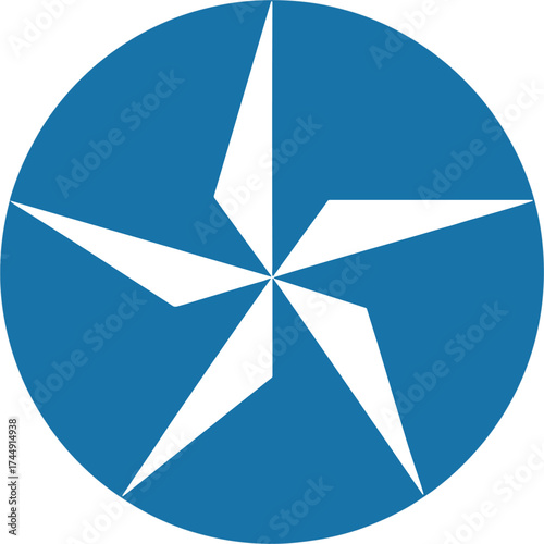 Star Nautical Compass Marine Navigation Round Graphic