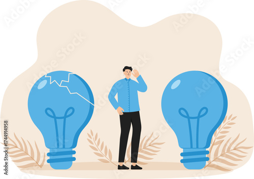 Found a brilliant idea, starting business or solving problem,finding successful strategy or growth plan concept
