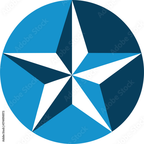 Star Nautical Compass Marine Navigation Round Graphic
