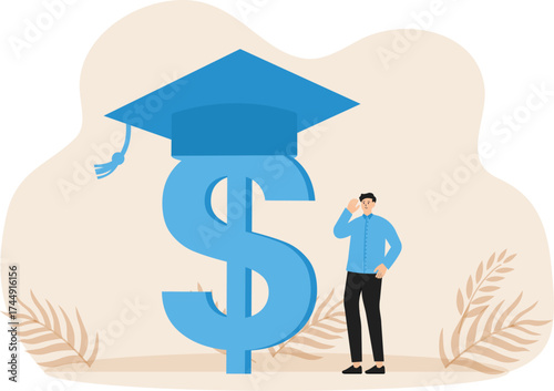 Education fund and cost and expense in books, course study and saving money to achieve degree and graduation concept

