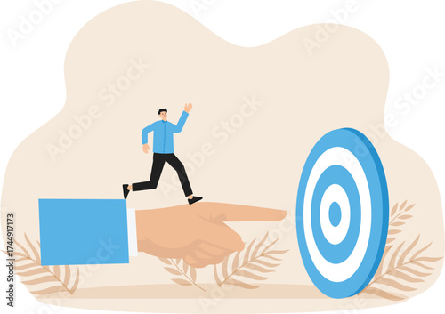 goal and focus on target facilitate to achieve success, work toward mission target, motivation and anticipation to win concept
