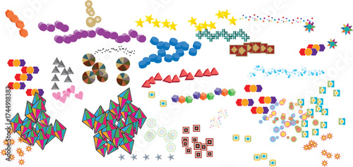 Colorful Abstract Shapes & Patterns: Geometric Art, Modern Design, Visual Elements, Artistic Composition, Stock Image