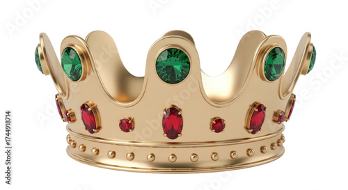 Tableau sur toile Isolated bejeweled golden crown, royal symbol, power or authority, coronation ac