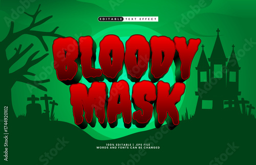 bloody mask editable text effect