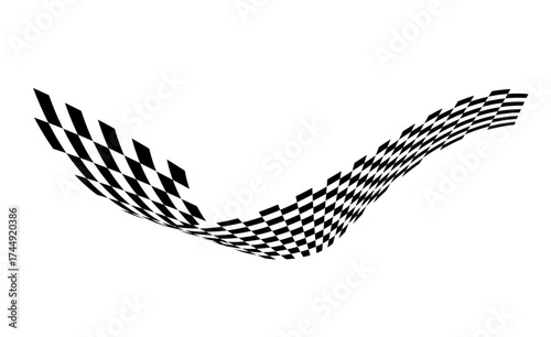 Race flag. Checkered flag. Racing stripes. Race motorsport graphics. Vector illustration