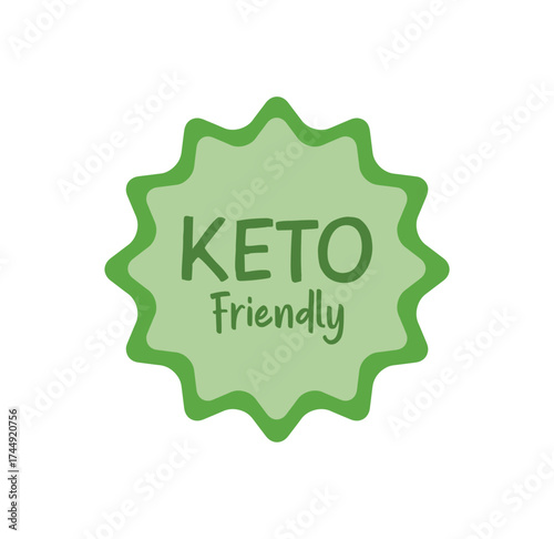 keto friendly sign on white background	