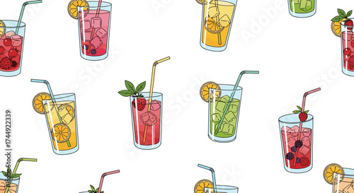 A vibrant collection of fruity summer cocktails for a refreshing party.