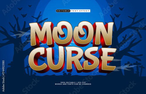 moon curse editable text effect