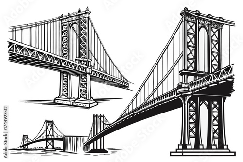 Golden Gate Bridge silhouette over the water in San Francisco, California.