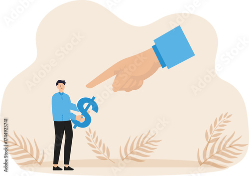 Working hard for money, effort to earn more salary or investment profit, tax burden or financial problem and difficulty concept
