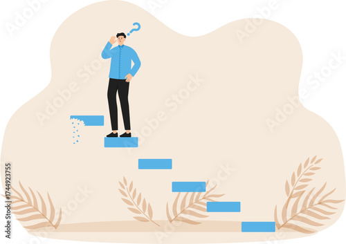 Career path and business problem or risk, Challenge to achieve success or leadership to overcome difficulty concept
