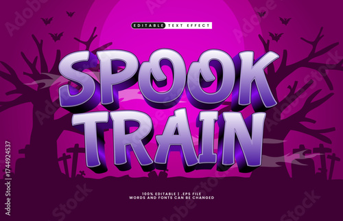 spook train editable text effect